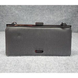 Guess Womens Handbag Silver Baguette Clasp Inner Pocket Chain Strap Small New